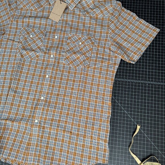 West Major - Sunday Plaid Western Shirt - Snap Buttons - Size Large - NWT - USA - Picture 3 of 16